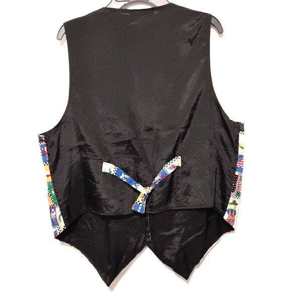 90s Robyn-Lyn Vest L Patchwork USA Flag Patriotic Red White Blue Vintage 4th - Picture 2 of 5